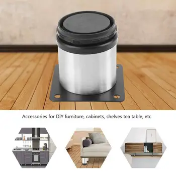 Stainless Steel Adjustable Home Kitchen Cabinets Table Shelf Feet Round Furniture Leg Tool Part 60 150mm for Choose