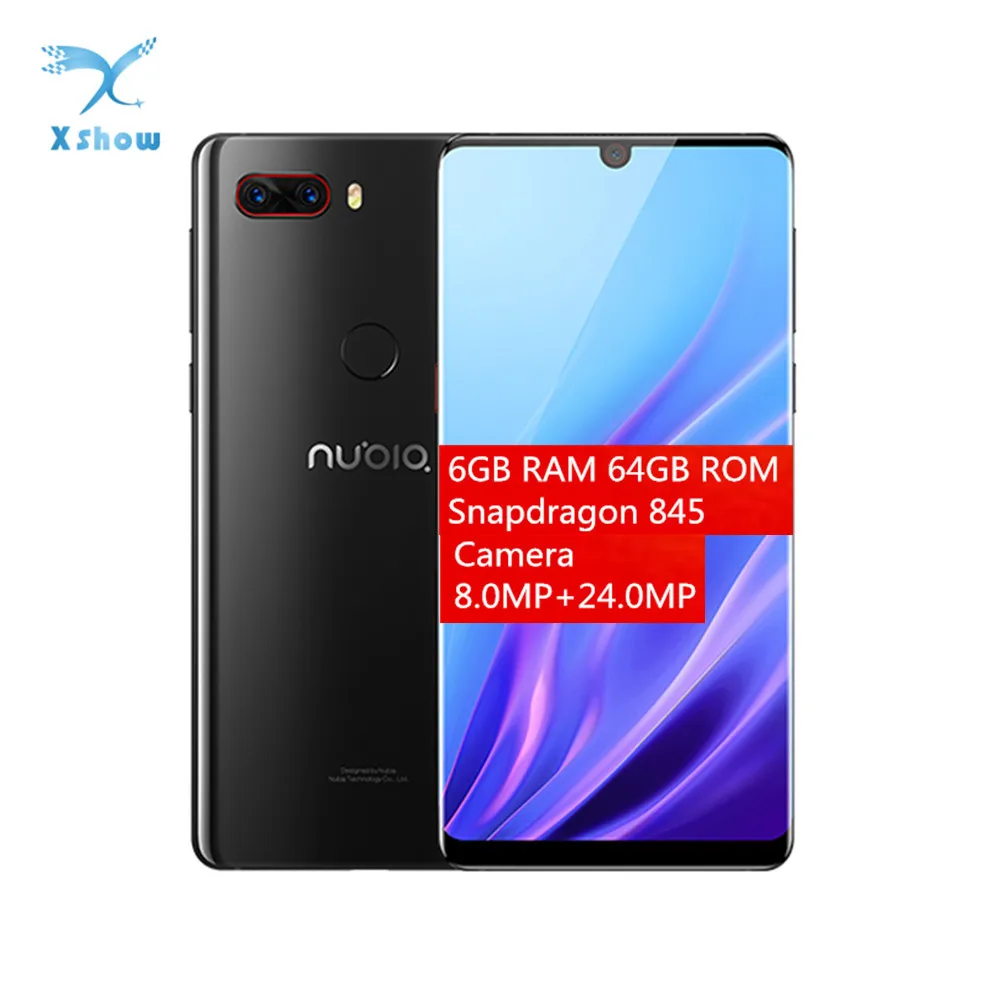 Nubia Z18 смартфон с 6 дюймовым дисплеем процессором Snapdragon 3450 ОЗУ ГБ ПЗУ 64 16 Мп + 24 МП 845