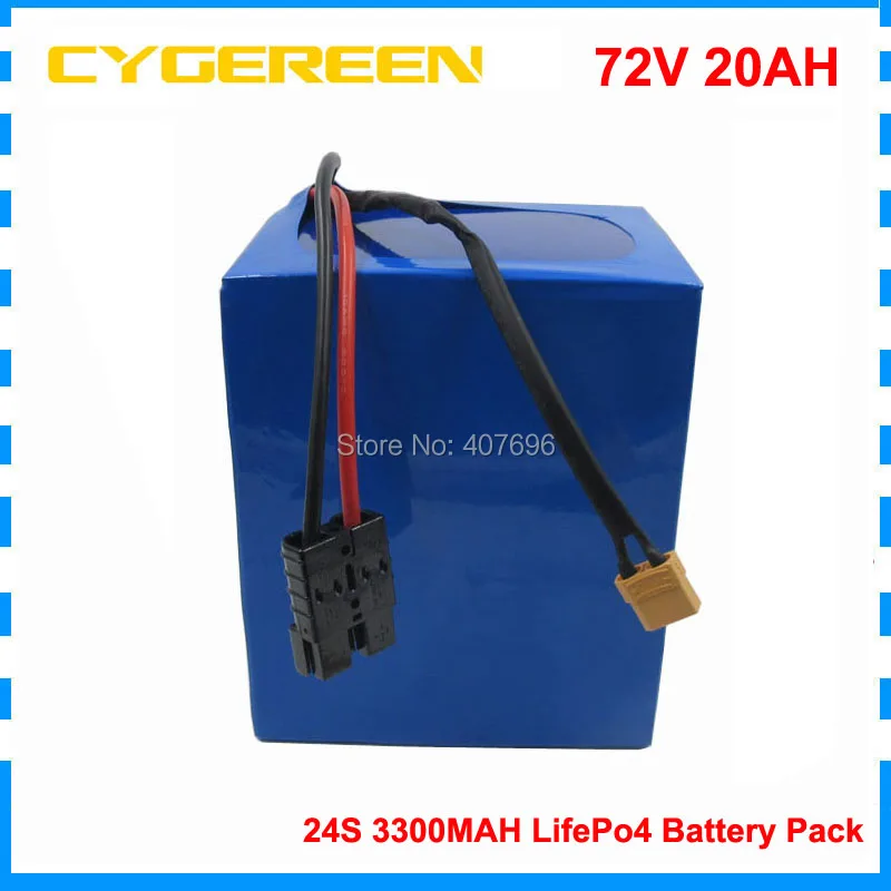 Perfect High quality 2000W 72V 20AH Scooter battery 72 V 20AH Lifepo4 battery 72 V Battery pack 3.2V 3.3AH 26650 Cell 30A BMS 2
