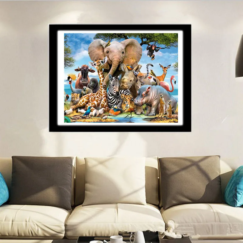 

5D DIY Elephant Forest Diamond Needlework Crystal Embroidery Half Diamond Rhinestone Cross Stitch Painting Dropshipping FAS