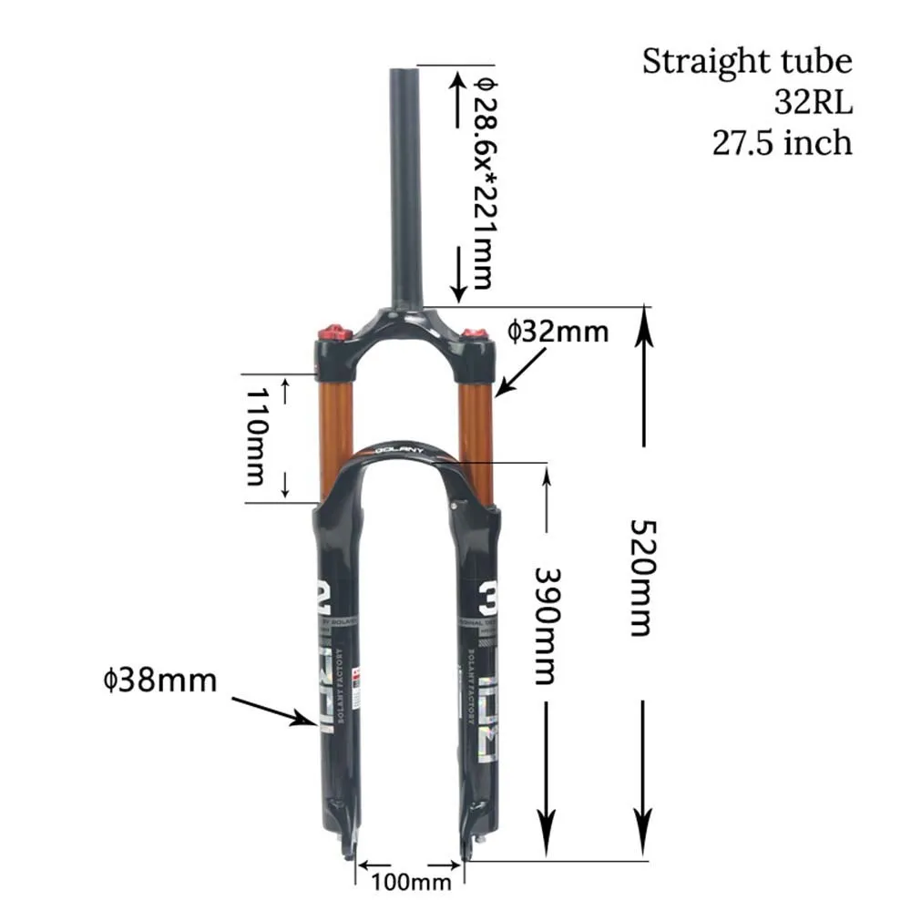 Передняя вилка для горного велосипеда Bolany 26, 27,5, 29er дюймов, из магниевого сплава, для горного велосипеда, 32 rl100мм, вилка, дисковый тормоз, запчасти для велосипеда