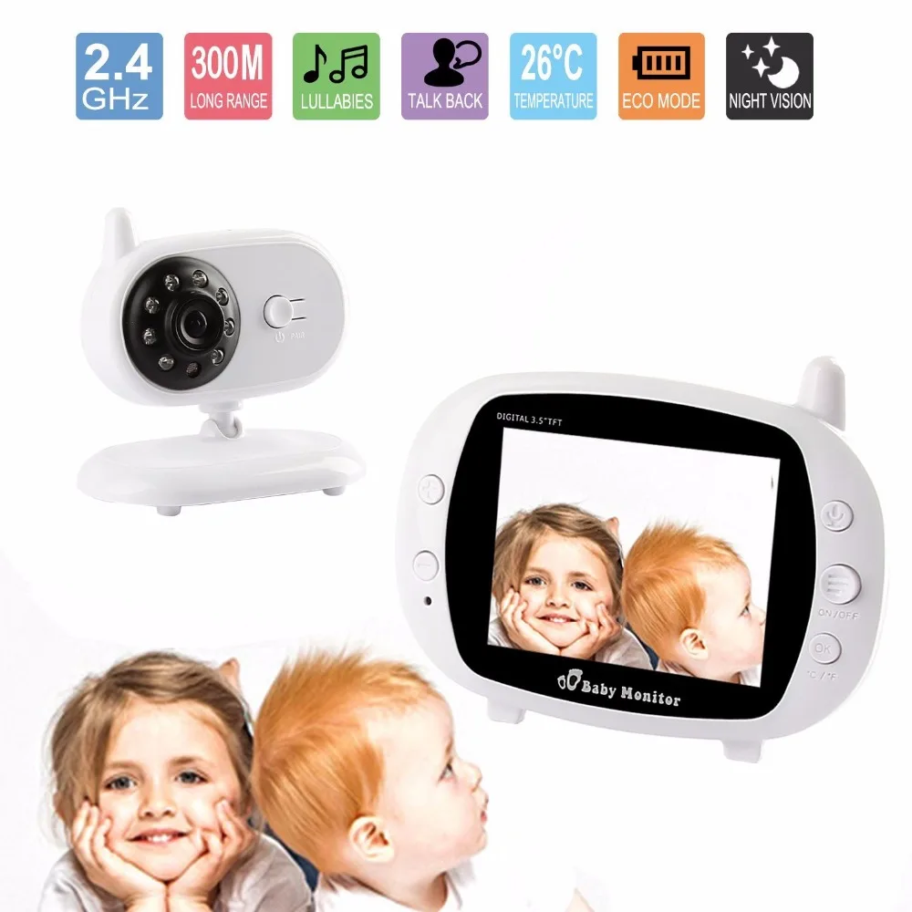 

babykam video camera for video surveillance 3.5 inch IR Night Vision Intercom Lullabies Temperature Monitor babyfoon met camera