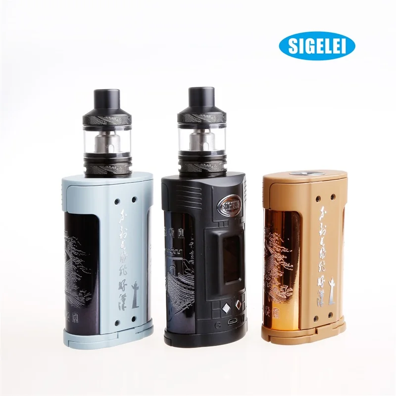 

Genuine Sigelei GW kit Vape Box Mod Kit Temperature Control 257w Mod 4.5ML tank Capacity e cigarette Kit