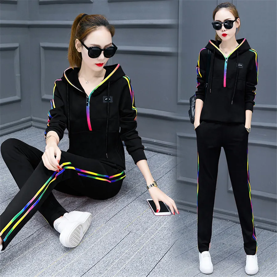 Hot Sale young Lady Tracksuit Women Sweatshirt+Pant Track suit 2 Piece Set Sporting Suit for women autumn suit sets