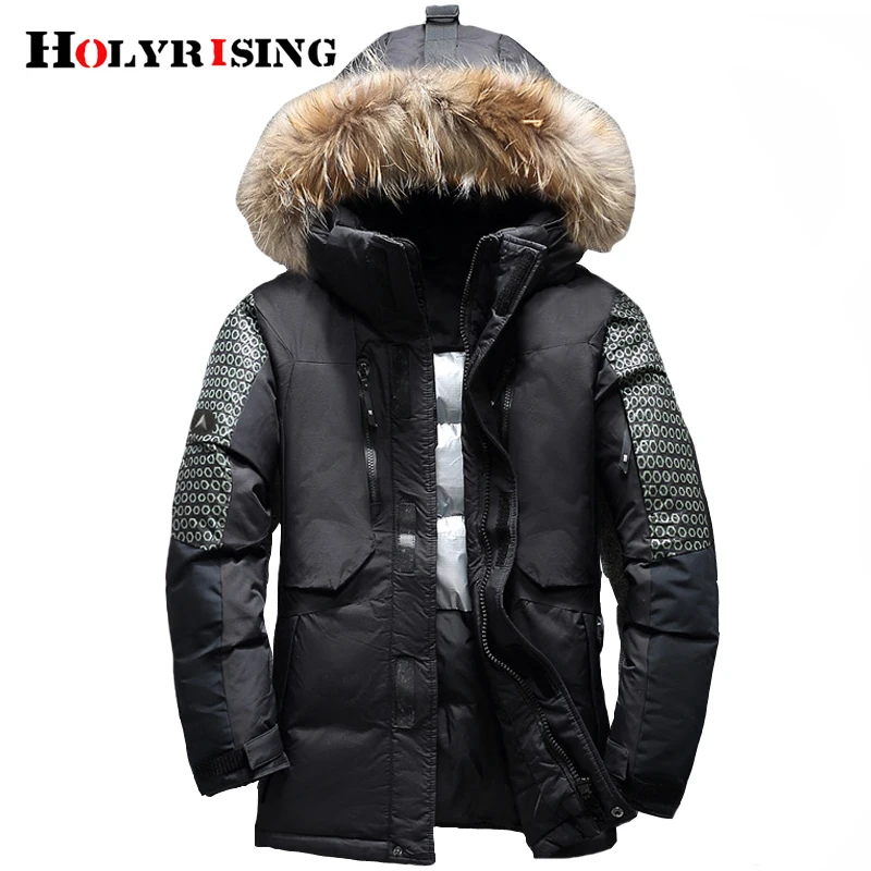 Holyrising зимняя мужская куртка на утином пуху толстая Мужская модная пуховая с