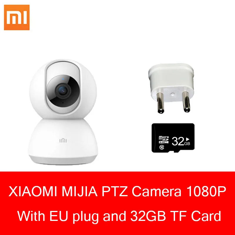 

Original Xiaomi Mijia Smart Camera With 1080P night version for Ios/Andorid and computer With EU plug and 32GB TF Card