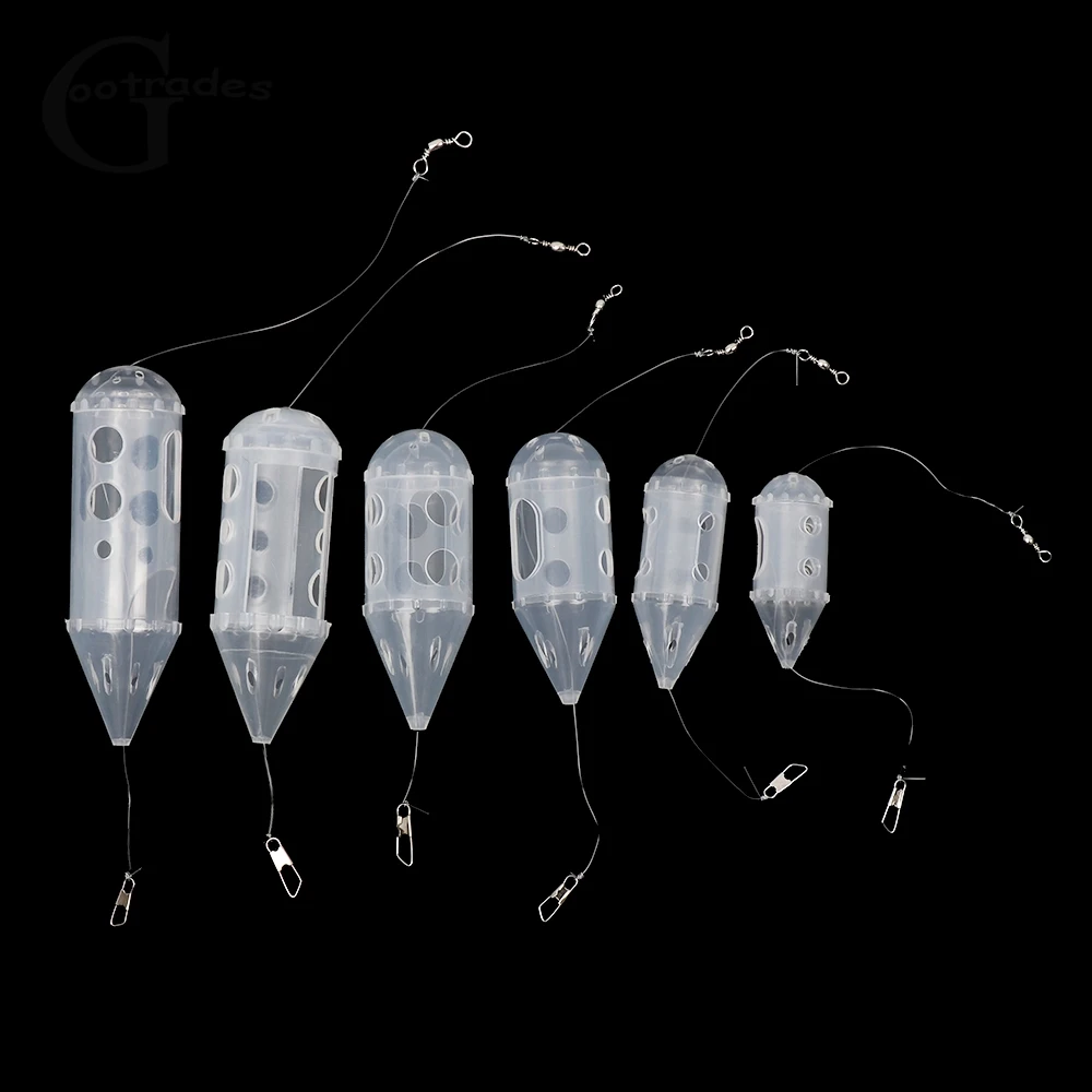 

2Pcs Carp Fishing Bait Cage Trap Basket Feeder Holder Fishing Lures Cage Fishing Bait kit Swim Feeder In-line Fishing Accessory