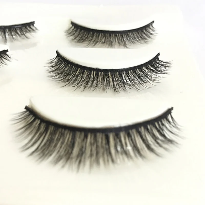 

3D Stereo Natural Beauty Eyes Makeup Thick Cross Mess False Eyelashes Ladies Handmade Multi-layer Fake Eyelashes 0.8cm Length