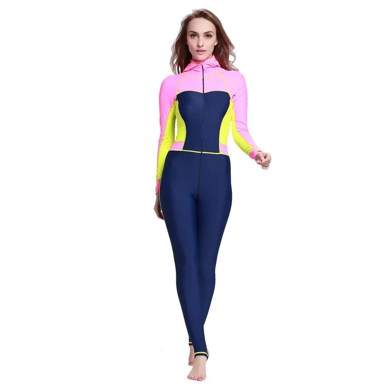 

LAFICIRO Women Long Sleeve Wetsuit One-piece Lycra Diving Spearfishing Surfing Wetsuits Hooded Scuba Diving Wet Suit