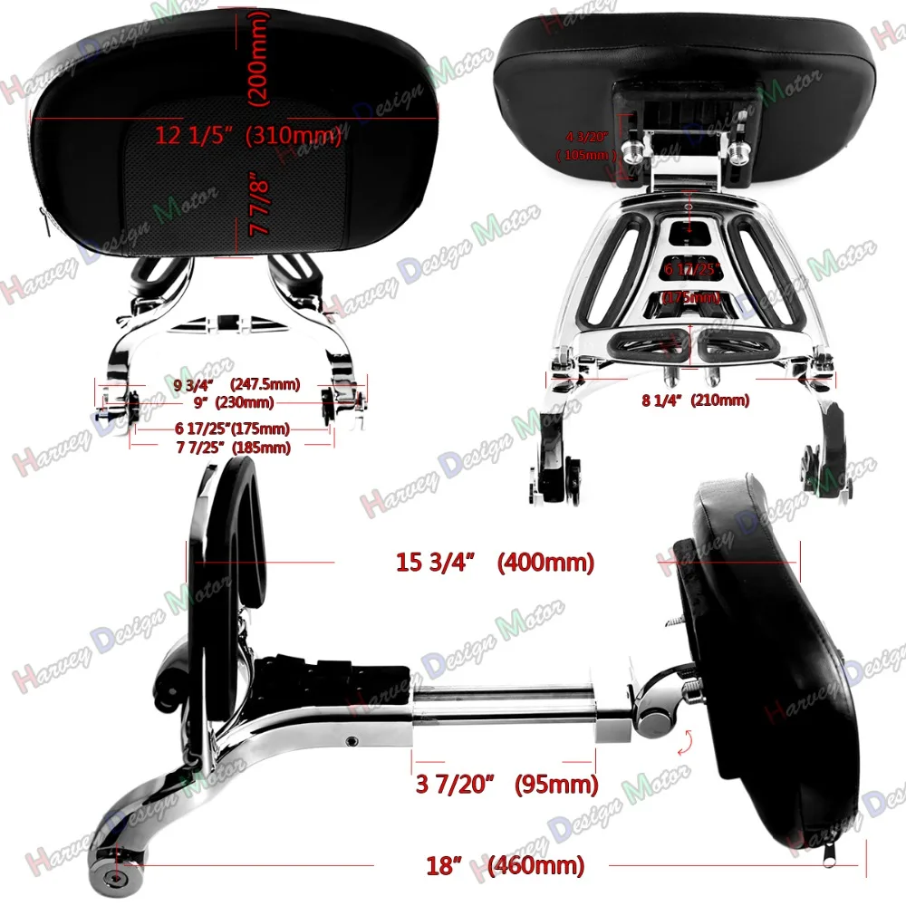 Высокое фиксированное Крепление и спинка водителя для Harley Touring Road King Street Glide FLHX FLHR 2009-2013 модели