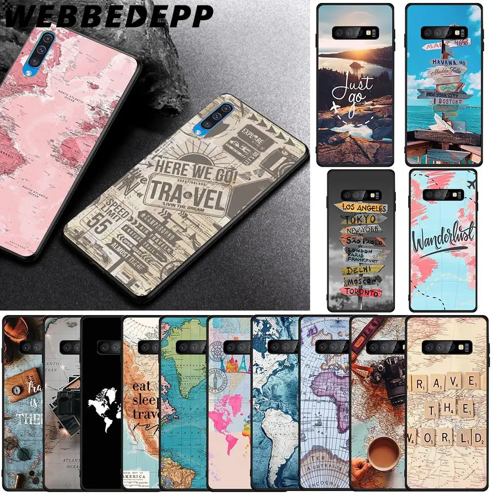 WEBBEDEPP World Map Travel Just Go Soft TPU Case for Samsung Galaxy S6 S7 Edge S8 S9 S10 Plus S10e | Мобильные телефоны и