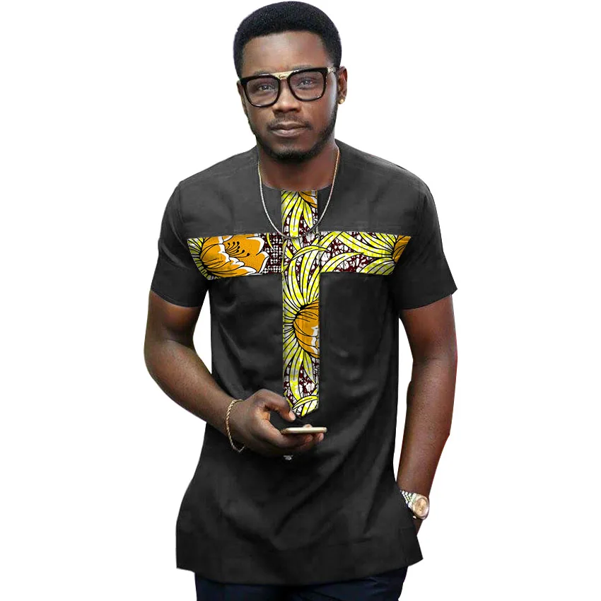 

African print shirt men dashiki traditional African design tops patchwork summer man African clothes customized