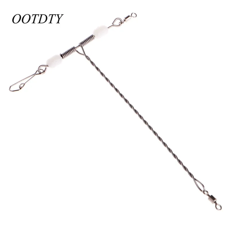 

OOTDTY Stainless Stee Luminous Spheres Balance with Twist and Snap T-shape Fishing Accessories Connector