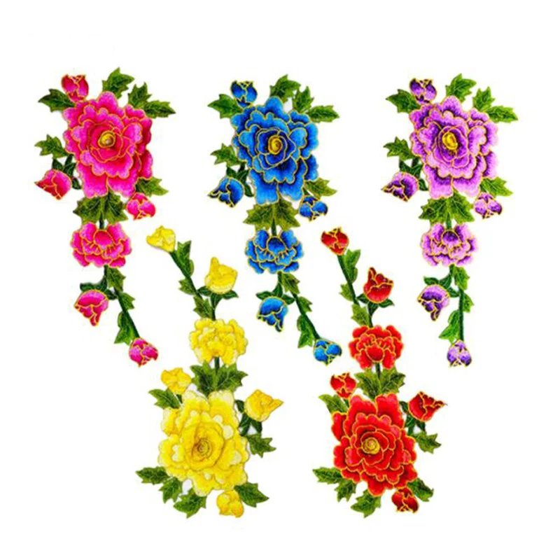 

Fashion Resplendent Flower Red Rose Blossom Applique Embroidery Patch Fabric Sticker Sew-On 1 PCS Scrapbooking NL273