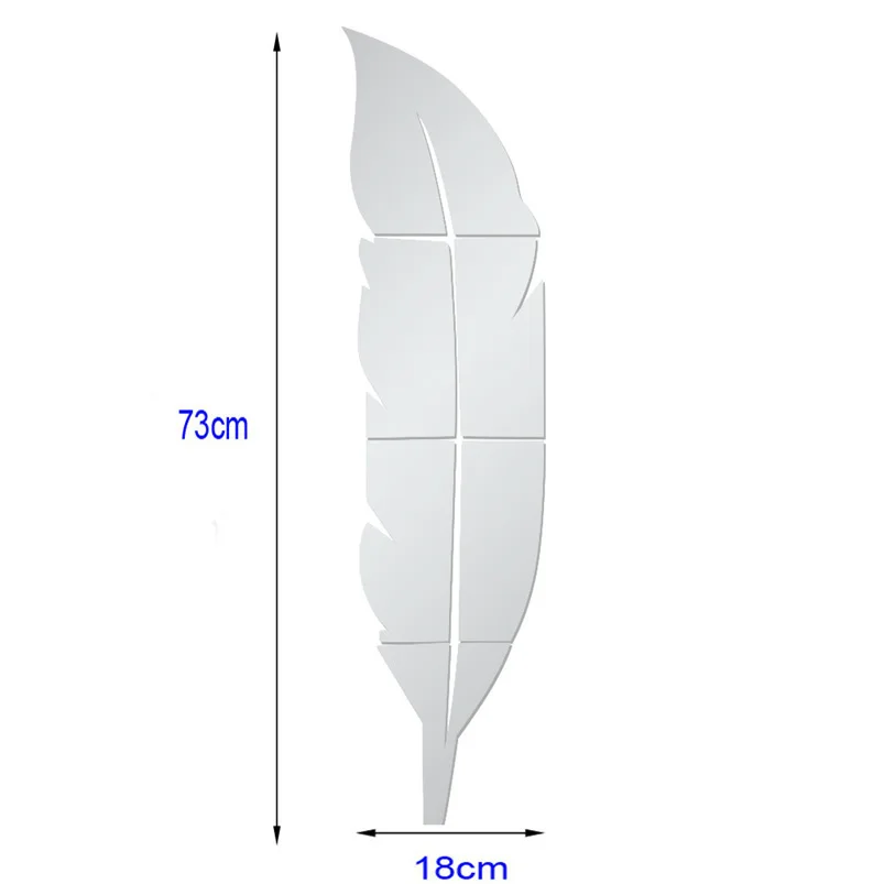 Feather Mirror Wall Sticker Decal Art Wall Sticker Home Room DIY Decor Wall Stickers Living Room Offer Dropshipping #FS04 (1)