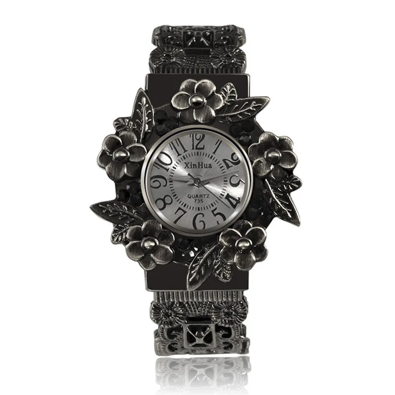 Ladies Vintage Engraved Bracelet Watch Womens Fashion