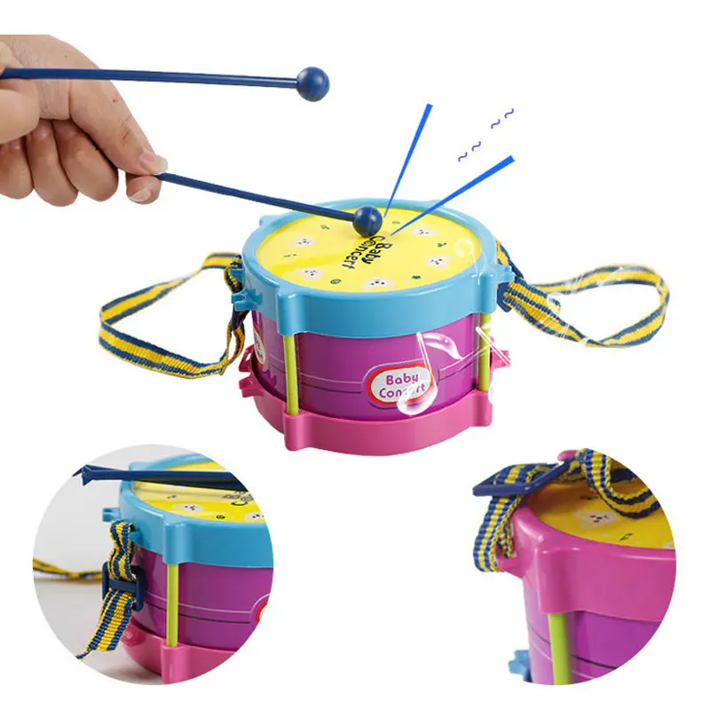 5 Pcs/Set Kids Baby Infant Roll Drum Horn Music Toy Sets Mini Grasp Hand Musical Instruments Early Educational Toys YJS Dropship