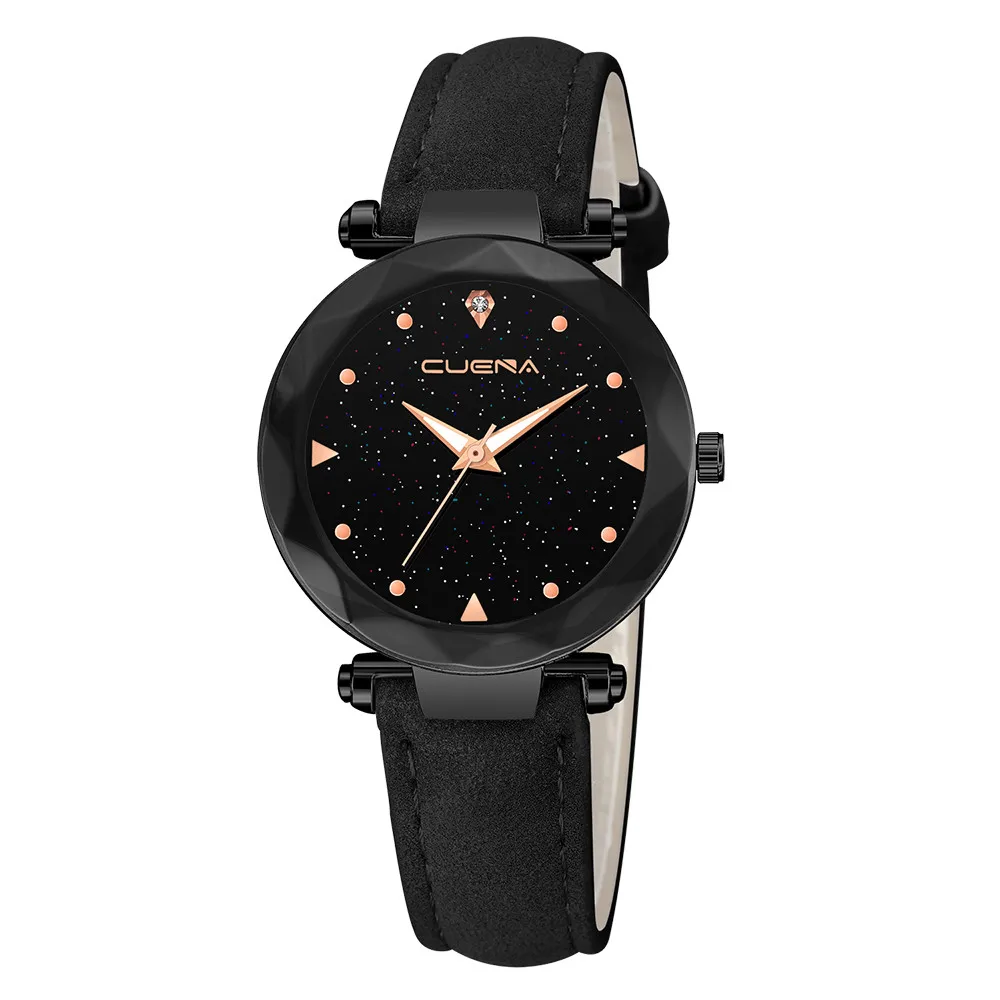 

Women Bracelet Watches 2018 Fashion Women 's Leather Band CUENA Quartz Diamond Wrist Watch Watches Relogio Feminino