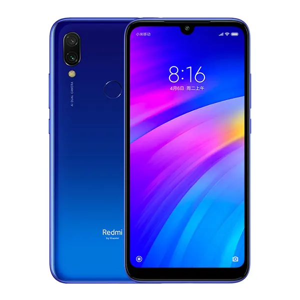 Смартфон Xiaomi Redmi 7 с глобальной ПЗУ, 4 ГБ, 64 ГБ, 4000 мА/ч, четыре ядра, Snapdragon 632, 12 МП камера, 6,26 дюймов, 19:9, полный экран - Цвет: Blue