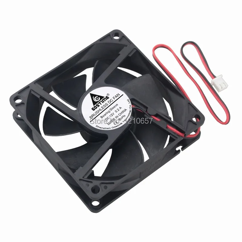 

20 шт. в партии Gdstime DC 12 В 2Pin Вентилятор Кулер 8 см 8020S 80x20мм бесщеточный радиатор охлаждения