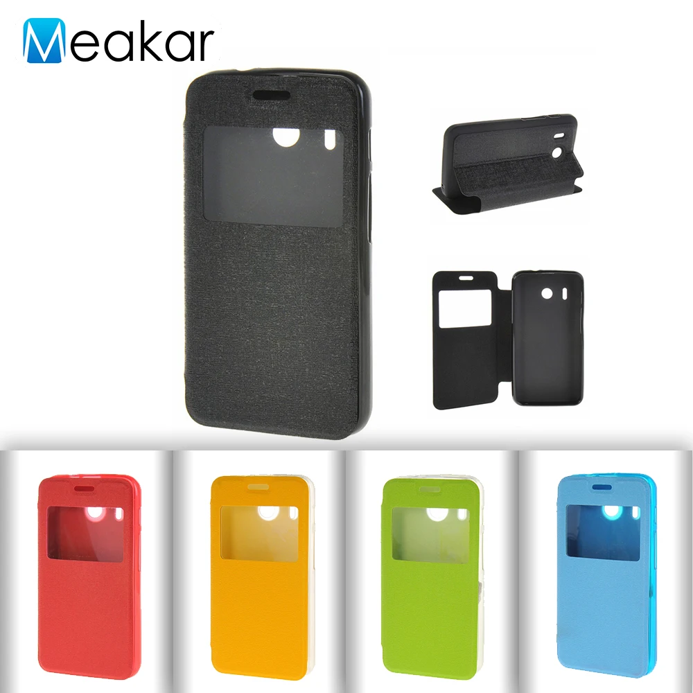 Чехол для Huawei Ascend Y320 задняя крышка из искусственной кожи с окошком Y320|case for huawei