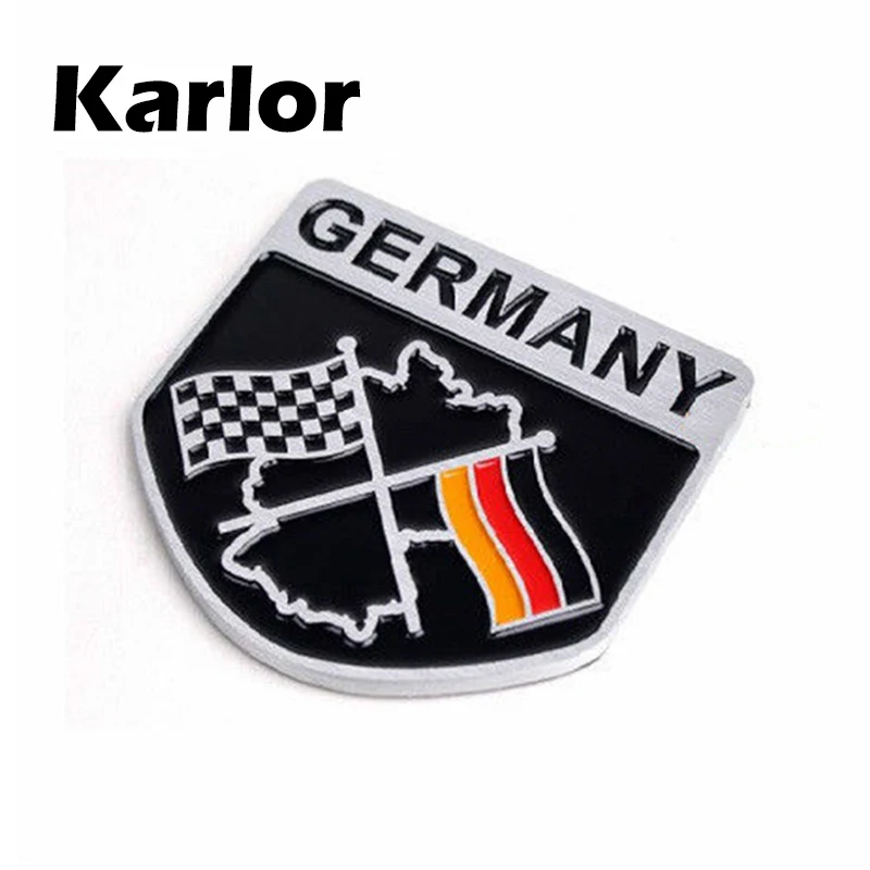 

Metal Aluminium car Emblem Badge Decal Sticker Racing Motorsport Germany German Flag for VW Benz BMW Audi free shipping