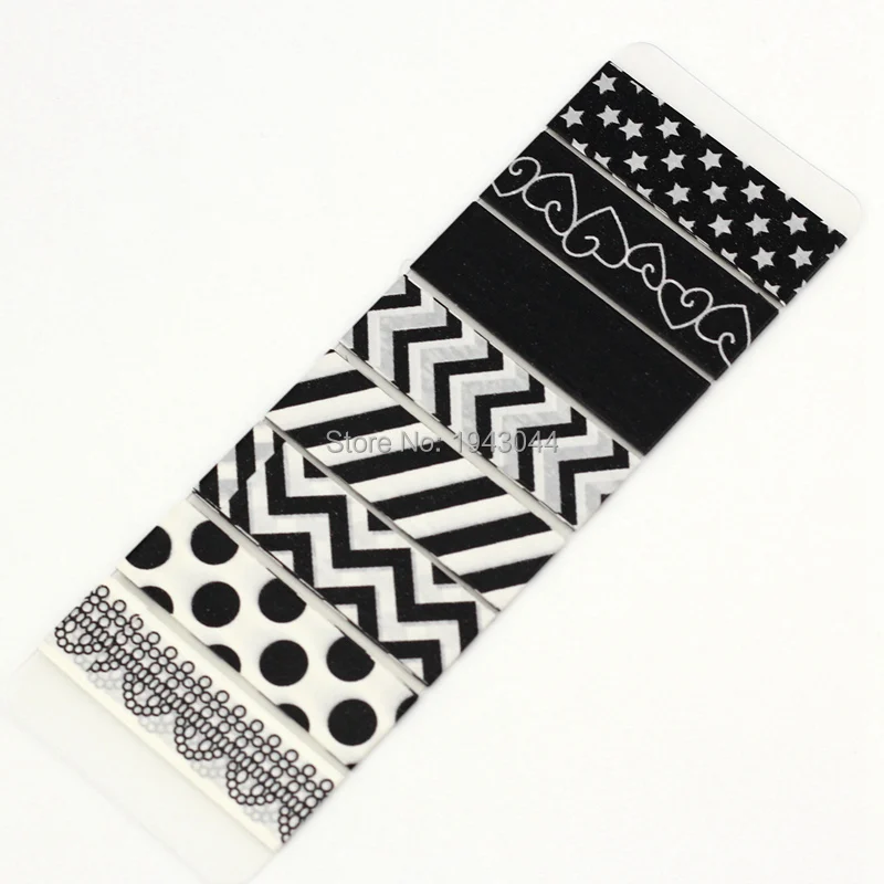 8 дизайнов на лист декоративный клей бумажный скотч черно-белые звезды сердце точки кружева набор для планировщика фотоальбом