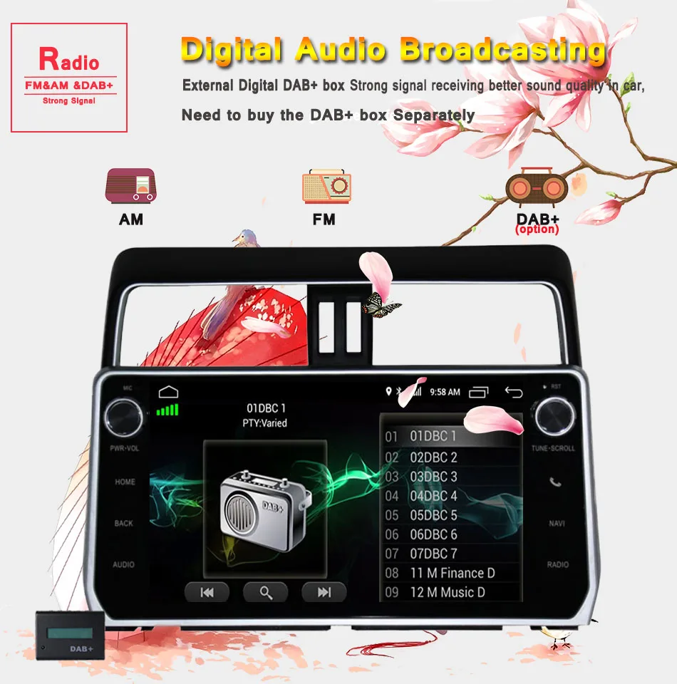 Discount Autoradio Android 9.0 4GB+64GB Rom Car Dvd Player For Toyota Prado LC150 2018 2019 Multimedia Radio Gps Tape Recorder Head Unit 12