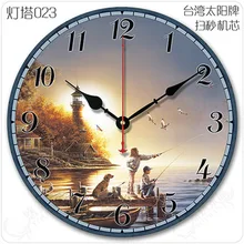Mediterranean European style home living room Wall Clocks silent quartz watch lighthouse sea fishing