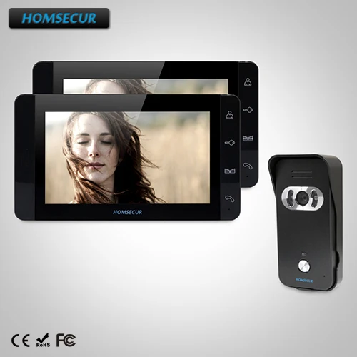 

HOMSECUR 7" Hands-free Video Door Entry Phone Call System+Touch Button Monitor TC021-B + TM703-B