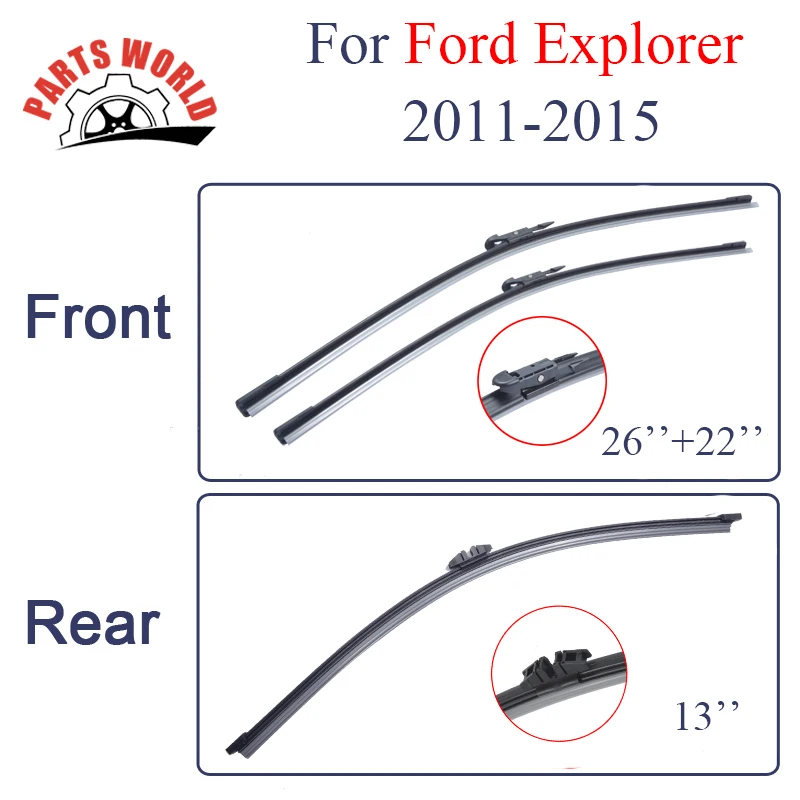 Goede Voor En Achter Wisserbladen Voor Ford Explorer 2011 2012 2013 2014 2015 Hoge Kwaliteit Rubber Voorruit Auto Accessoires