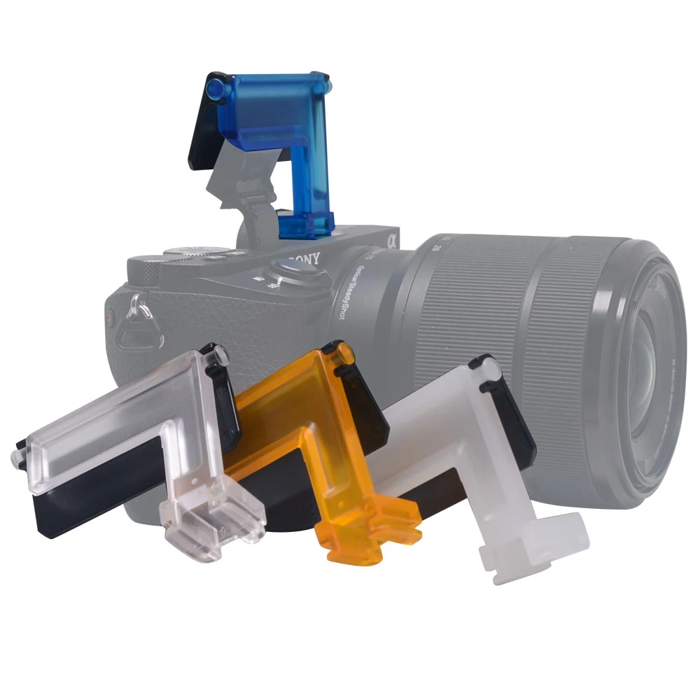 Mcoplus 4 color diffuser Flash Bounce Cards lambency diffuser on camera