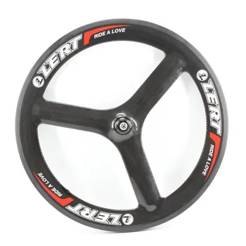 

Newest lightest LERT 700C tubular rim Fixed Gear Track Road bicycle 3K UD 12K full carbon fibre 3 spokes bike wheelset Free ship