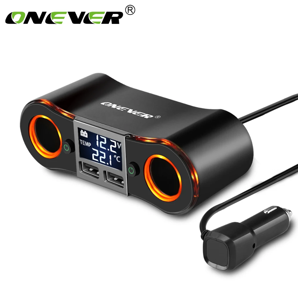 onever 3 5a dual usb charger car cigarette lighter adapter 80w power socket converter for dvr onever 3 5a dual usb charger car cigarette lighter adapter 80w power socket converter for dvr