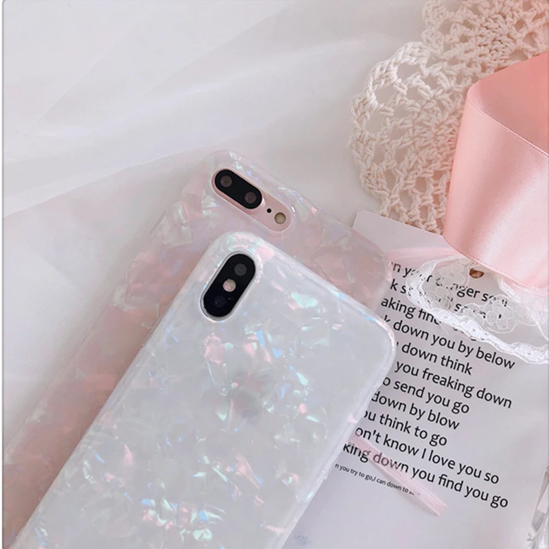 Luxury Glitter Candy Color Pink White Bling Silicone Clear Soft Phone Case For Samsung Galaxy S7 Edge S8 S8Plus S9 S9Plus Note8
