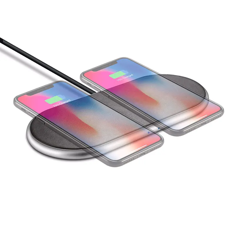 Ascromy Dual Wireless Charger 2 in 1 Qi Induction Charging Pad for iPhone X 8 Plus Samsung Galaxy S9 S8 Note 8 Stand Accessories (5)
