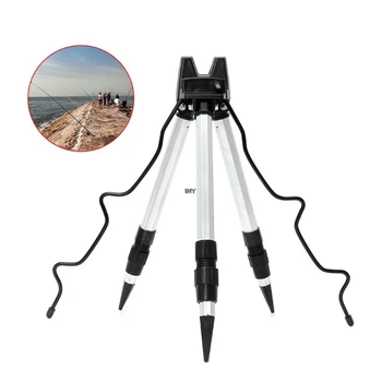 

Fishing Rod Holder Triangle Support Pole Mount Telescopic Aluminum Alloy 2 Section Stretch Portable Outdoor Sea Fishing Tripod