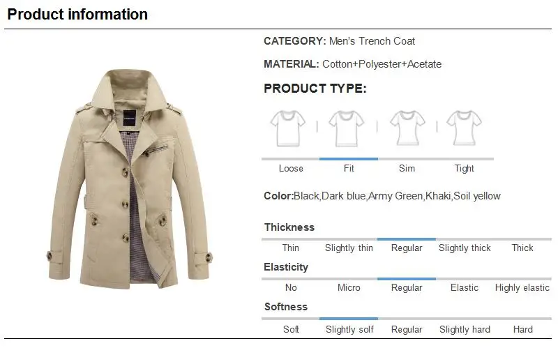 Overcoat Size Chart