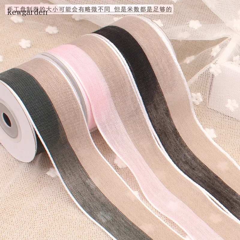 Kewgarden 1 1/2 &quot1&quot два цвета Льняные атласные ленты вручную изготовленная лента DIY