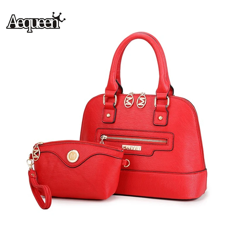 

MAIYET Fashion Womens Bags Set 2PCS/Set Lady Shell Bag Drawstring Leather Handbags Shoulder Crossbody Bolsa Small Day Clutch