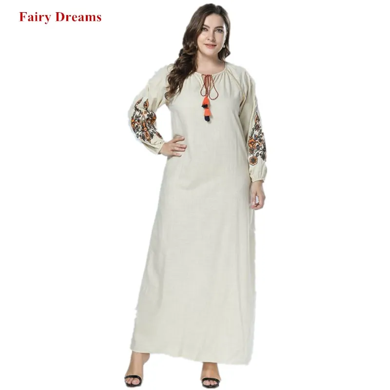 Женская abaya Bangladesh Исламская одежда с кисточками вышивка кафтан из Дубая для