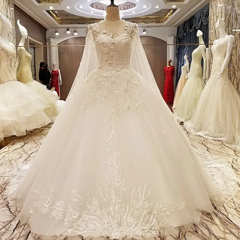 Распродажа, роскошное свадебное платье, высококачественное белое кружевное платье принцессы с цветами и длинным шлейфом, длинное свадебное платье с вуалью