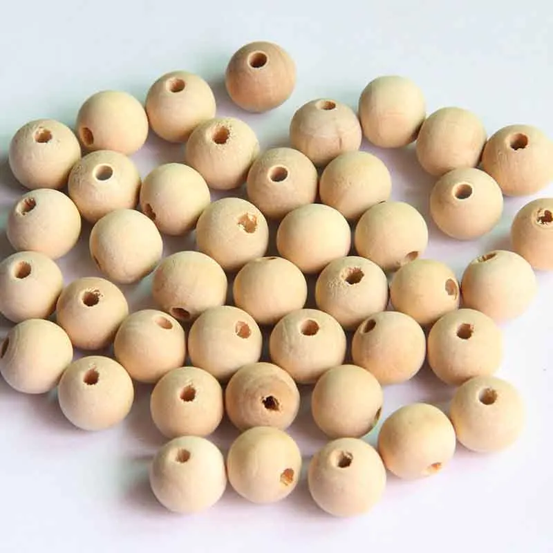 60g Approx 1600pcs Loose Round Wood Spacer Beads 3x4mm Jewelry Findings DIY 