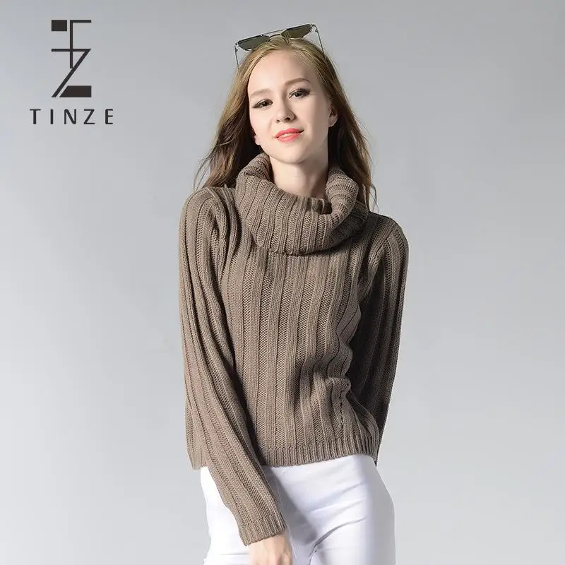 2018 Fashion Women's High-necked Long Sleeves Slim Sweater Casual Ladies Round Neck Pullover Female Autumn Winter YH-0607032G | Женская