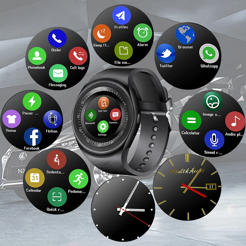 

2018 New Smart Watch Men LED Color Touch Screen Sport Pedometer Bluetooth Smart Watch Support SIM Relogio inteligente