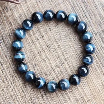 

Natural Hawk's Eye Gemstone Round Beads Power Bracelet AAAA 12mm Free Shipping