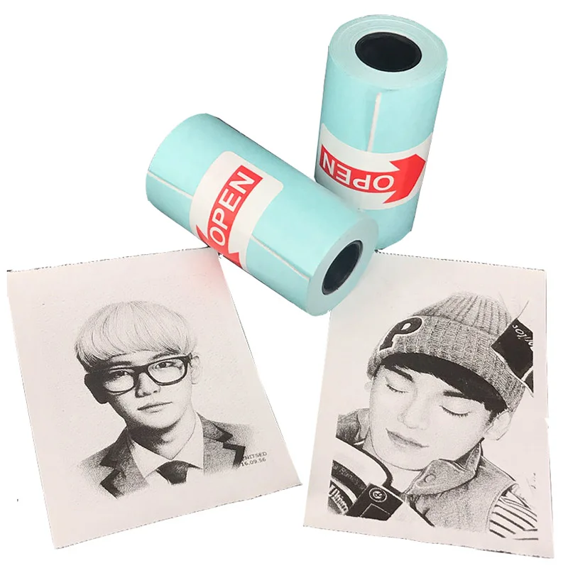 

3 Rolls Printing Paperang Sticker Paper White and Black Adhesive Photo Paper for Mini Pocket Photo Printer Paperang 57mm