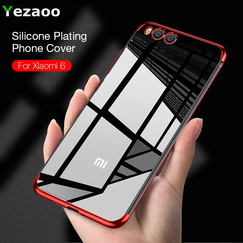 

yezaoo Coque For xiaomi mi 6 case Xiomi mi6 Silicone Transparent soft plating TPU case Cover For xiaomi mi6 global phone Cases