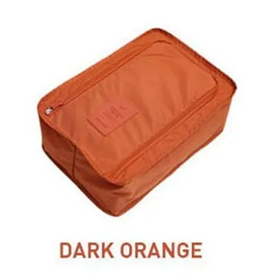 Путешествия Портативный водонепроницаемая сумка для обуви, органайзер, хранилище, сумочка, карман Упаковка Кубики ручка нейлоновая застёжка-молния сумка для путешествий - Цвет: Dark orange