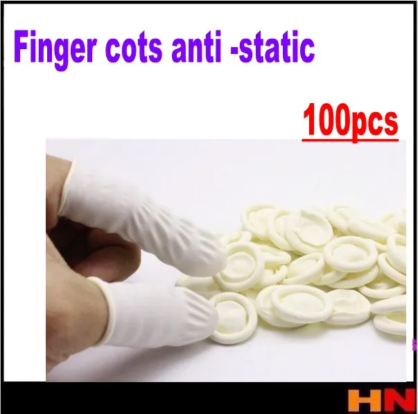100pcs finger cots anti static finger latex natural white latex grip cleanroom finger cots for